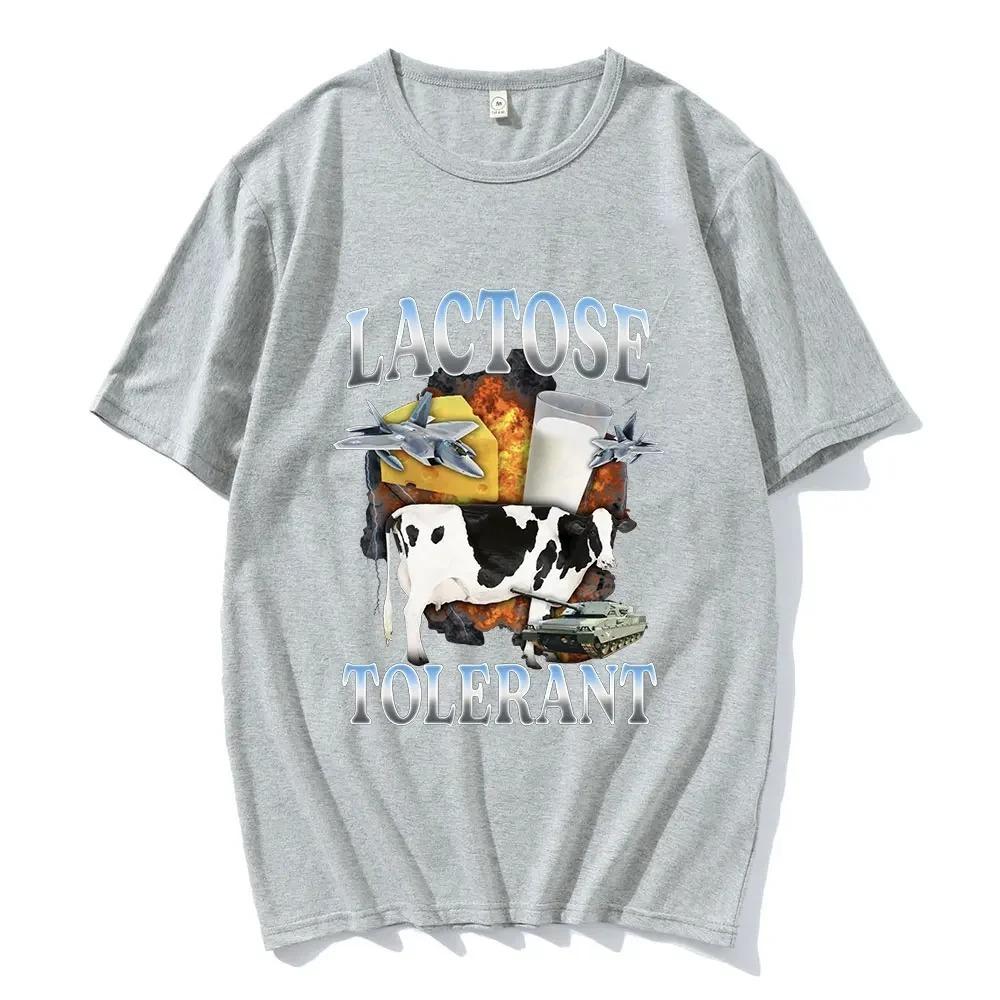 Lactose Tolerant Funny Graphic T-Shirt Men Women Fashion Vintage Short Sleeve T-shirts Cotton Casual Oversized T Shirts Casual S