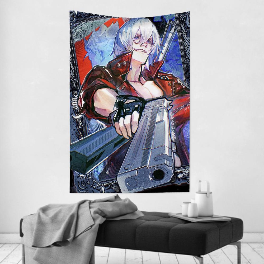Game DDevil May Cry Tapestry Room Decor Wall Cloth Party Hanging Background Room Decor Baby Room
