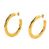 18K Gold Hammered Metal Stud Earrings - European & American INS Style for Women