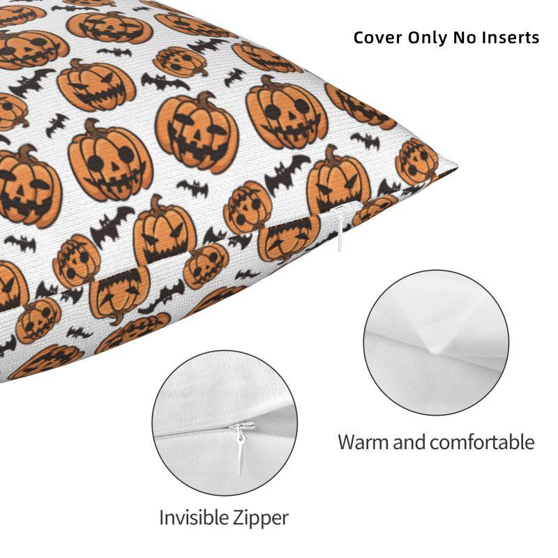 Custom Halloween Horror Pumpkin Harvest Pillowcase Chair Cushion Cover Square Pillowcase