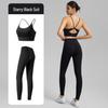 Herbst-Yoga-Set: Sexy Trägertop mit festen Cups Sportweste & Jelly Glue Yogahose für Damen