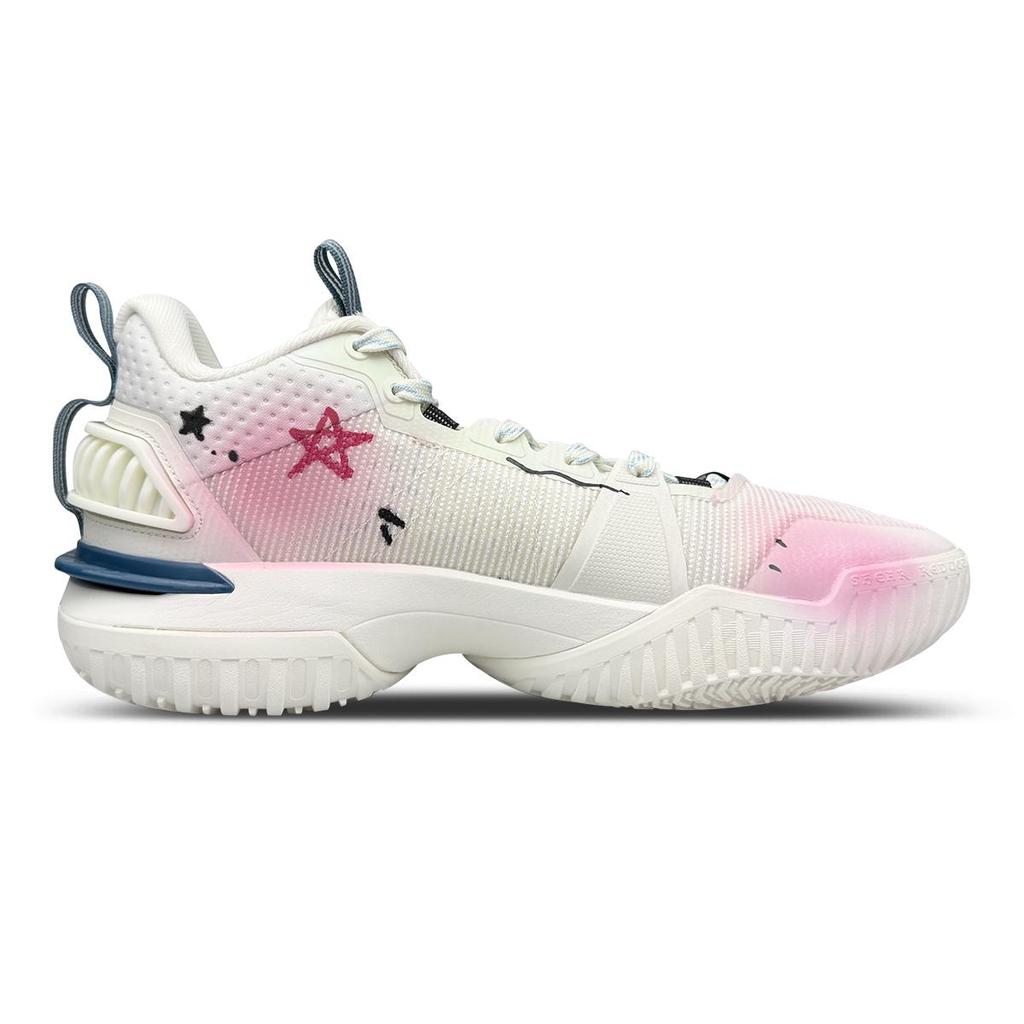 Li Ning Storm 2024 Tlumení Odrazový Grip Nízké Basketbalové boty Pánské Růžová Bílá ABFU017-3(Team1311-BOX)