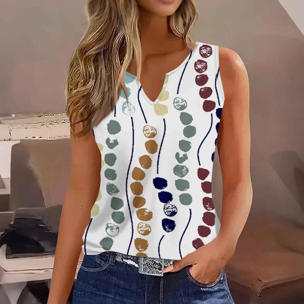 Women's Fashion Casual Vest Sleeveless V-Neck Pullover T-Shirt Tops