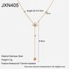 Hot Sale Diamond-encrusted Octagram Stainless Steel Y-Chain Plated 18K Gold Waterproof Necklace Light Luxury Premium Accessories Women