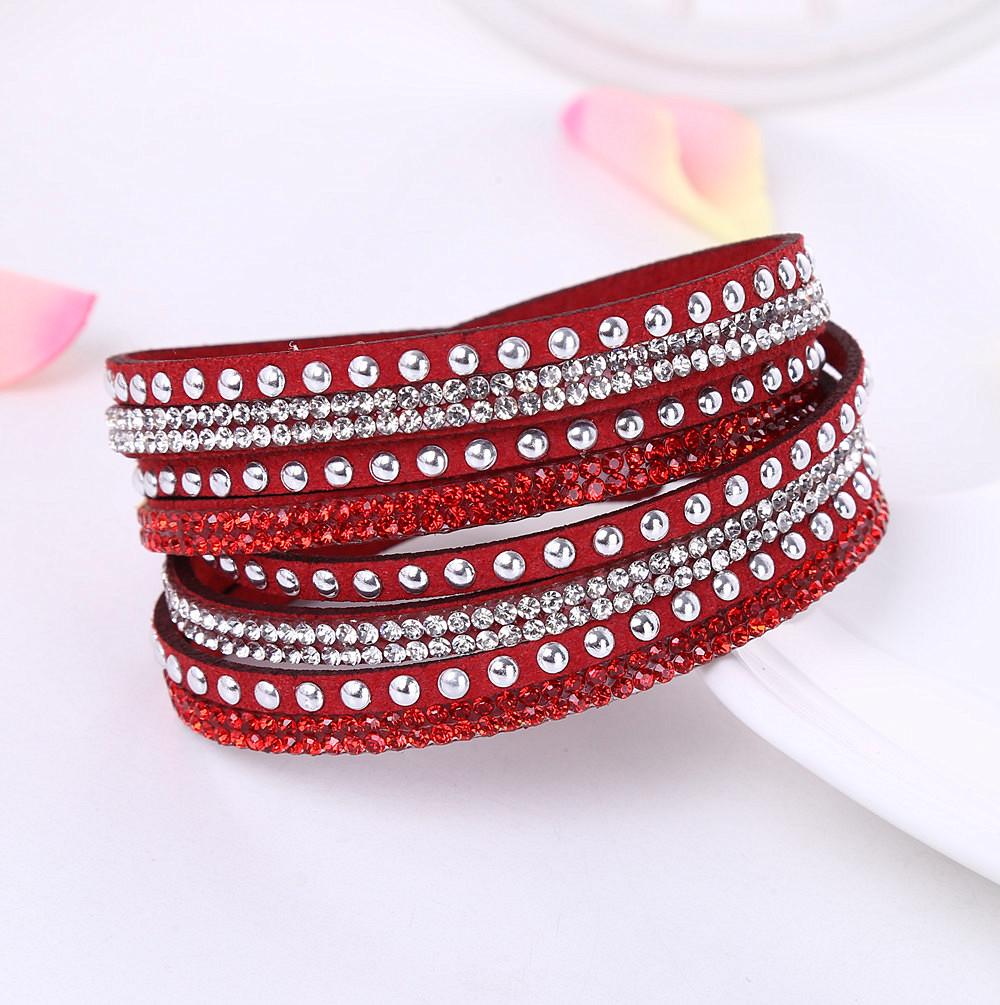 

6-row long bracelets, flannel hot diamond bracelets, bracelets, wind jewelry, bracelets, diamond-encrusted bracelets, jewelry, bracelet accessories. красный
