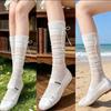 Korean Ballet Style Calf Socks Women's Spring and Summer Kola Stacking Socks Thin Breathable Jk Girl Bow Medium Tube Socks