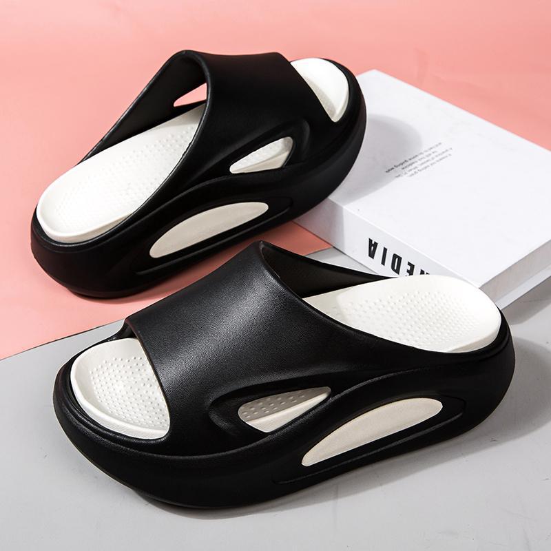 Móda KIDMI Módní dámské pantofle Venkovní EVA ploché sandály Nové plážové bazénové sprchové boty Protiskluzové Polstrované Silná podrážka Cloudové pantofle