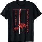 Katana Set Your Heart Ablaze Japanese Anime Aesthetic Flower T-Shirt S