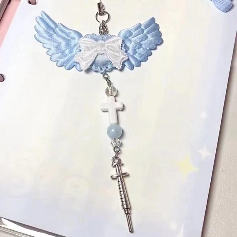 

1 шт. Декор своими руками Бант Цепочка для телефона Подвеска в виде крыла ангела Брелок Сладкий Крутой Ключ Шнурок для телефона Акриловый Брелок Украшение для сумки