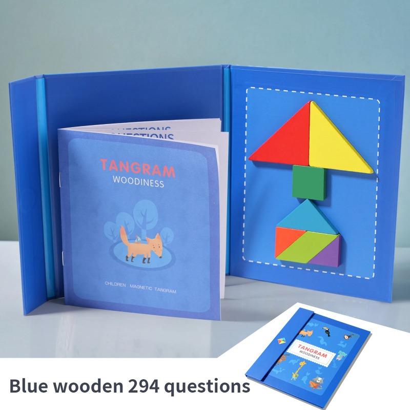 Hot Magnetic 3D Puzzle Geometric Shapes Tangram Jigsaw Board Kids Montessori Games Children Educational Wooden Toys