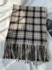 Retro Fashion Winter Women Men Knitted Scarf Headscarf Casual Preppy Plaid Tassel Scarve Lady Mujer Wrap Shawl Unisex Korean New