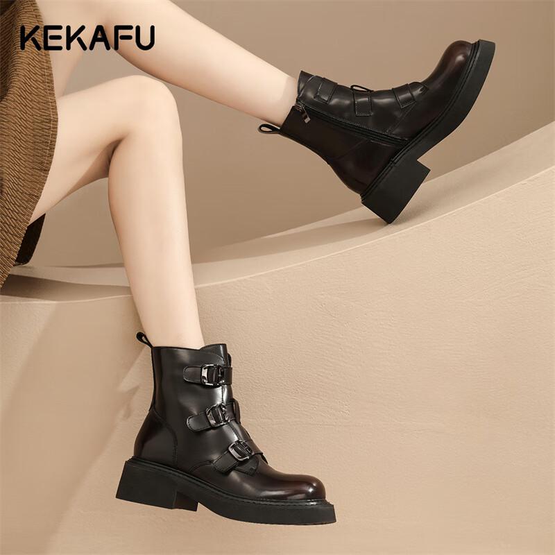 Women's Pointed Toe Mid-Heel Short Martin Boots