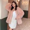 Faux Leather Coat Women's Autumn and Winter New Imitation Fox Fur Coat Thickened Long Fur Coat Tide