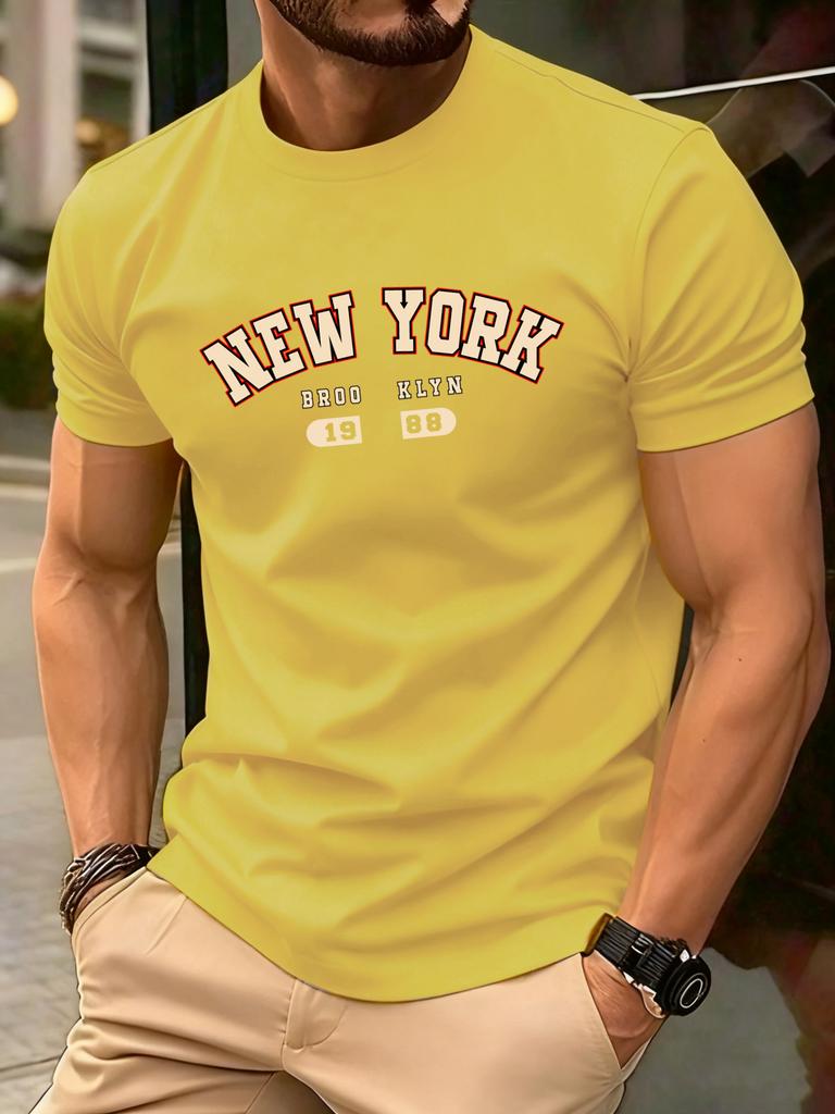 New York Brooklyn 1988 Letter Design Men TShirts Fashion Short Sleeve AllMatch Cotton Soft T Shirt Summer Unisex Loose Clothes