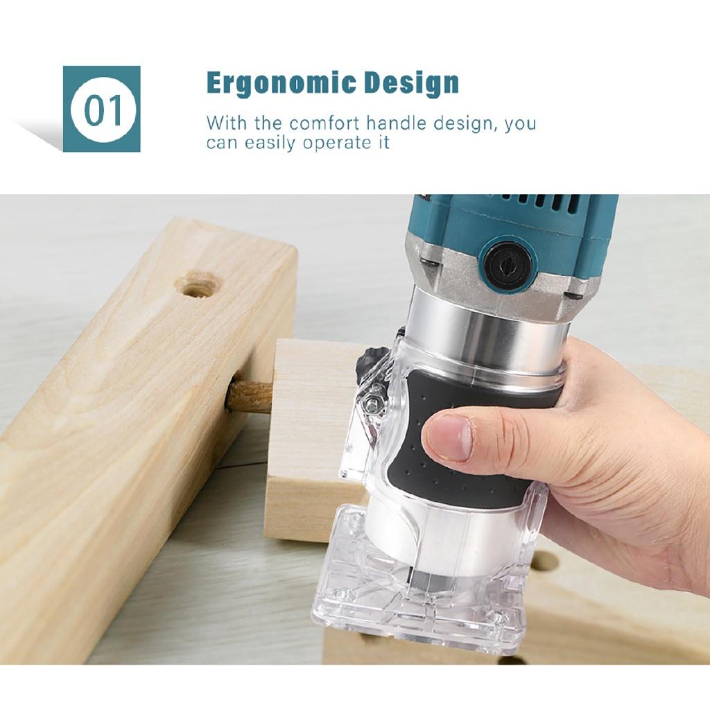 Mașină de tuns electrică 30000r/min Electric Lemn Laminat Margine Mașină de tuns de mână Router Set de freze 1200W