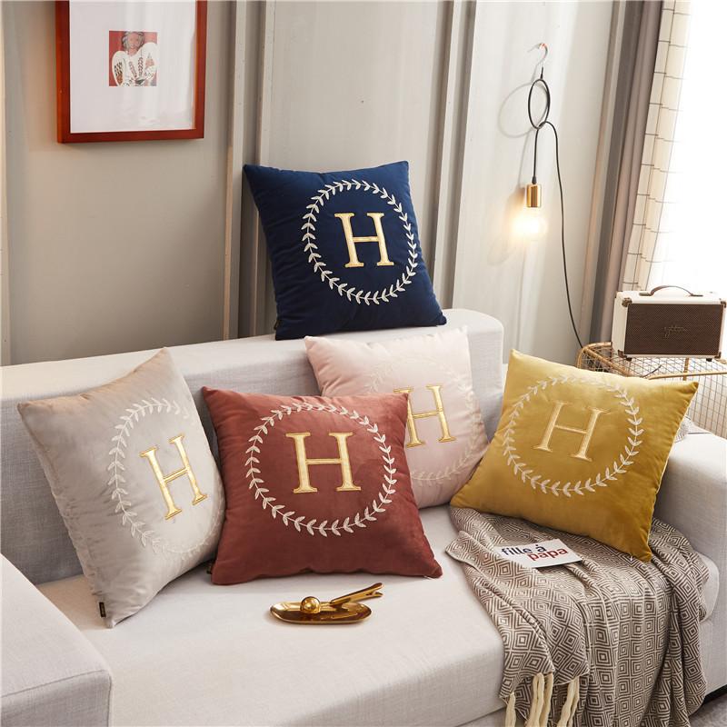 Nordic Style Modern Simple Model Room Hotel Sofa Pillow Living Room High-end Light Luxury Cushion Large Pillow Case