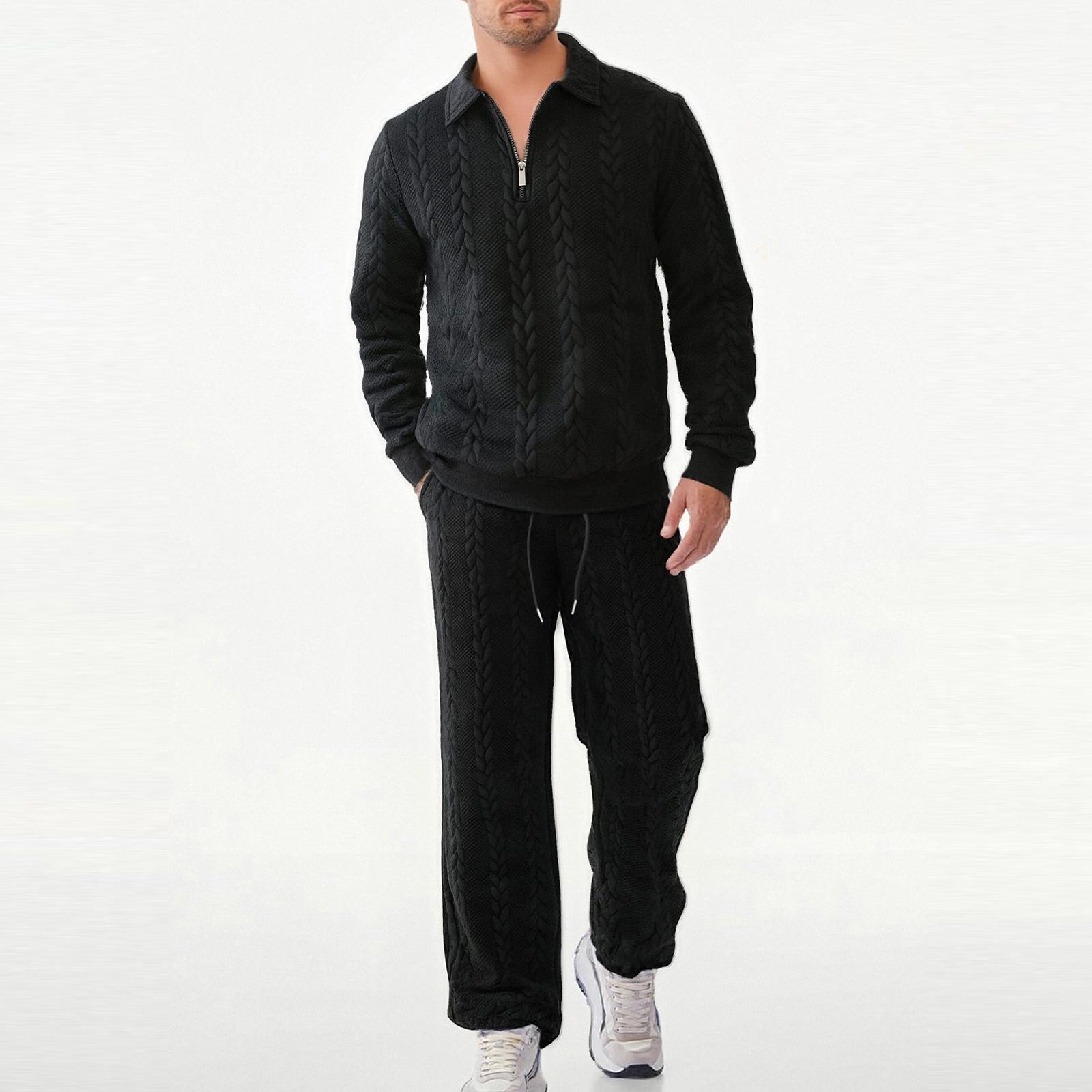 

Мужской повседневный модный комплект худи и брюк XL чёрный