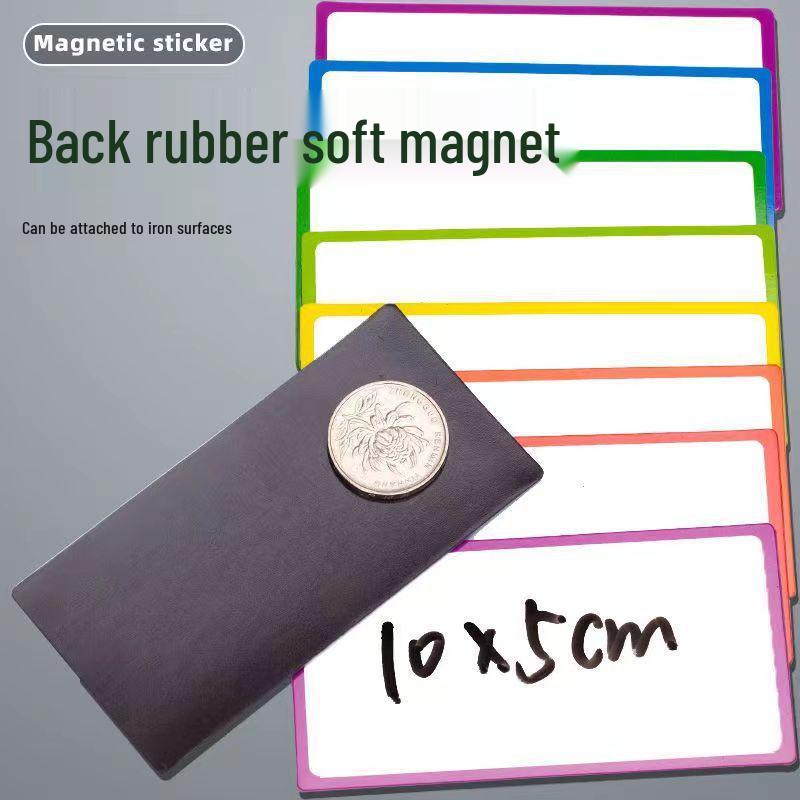 Erasable Magnetic Whiteboard Name Tag – Reusable Write-on Sticker for Fridge or Blackboard.