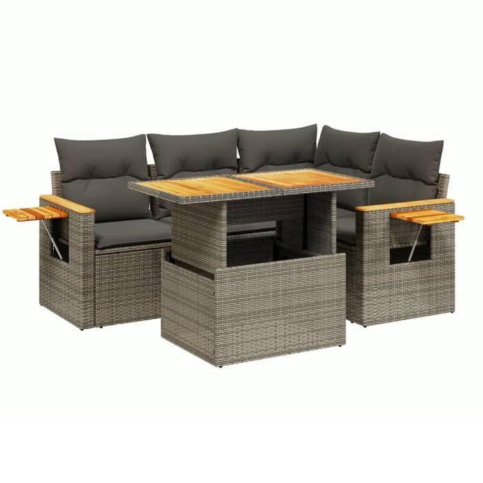 VidaXL Garden Lounge Set with Cushions 5 Pcs, Patio Sofas, Patio Furniture Set, Outdoor Furniture, Grey 3273503