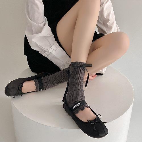 Spring and Summer Thin Socks Women's Ballet Style Calf Pile Pile Foot Socks Japanese Ins All-match Leggings