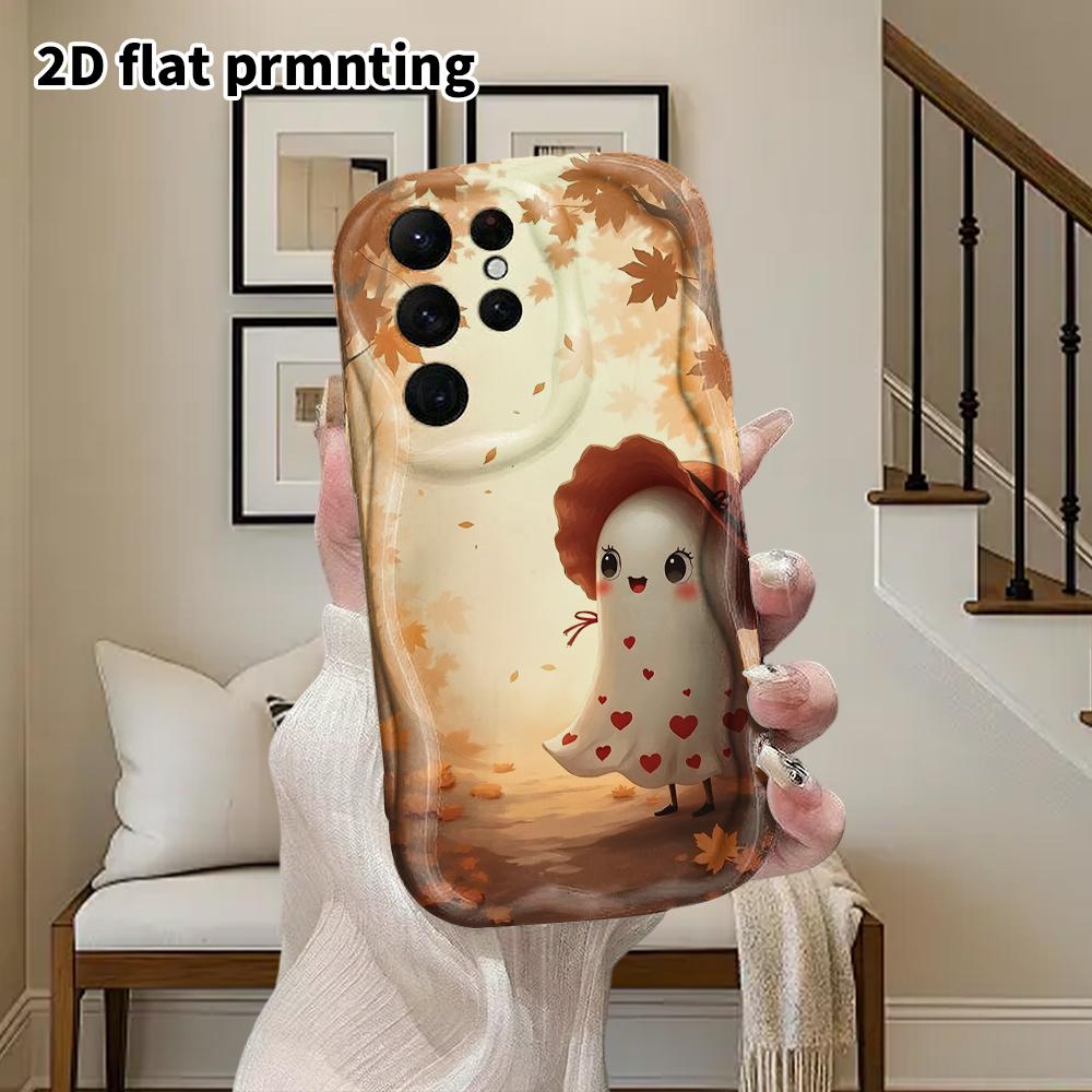 Phone Case: 2D Flat Samsung Galaxy A34 A35 M05 M06 S20 S22 S21 FE Plus 5G Protective Case, Couple Style, Autumn Stroll, Christmas and Halloween Gift