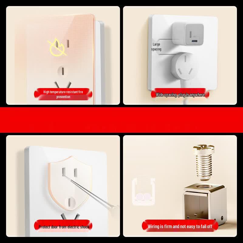 Jukai 86-Type Slanted 5-Hole Wall Socket Panel
