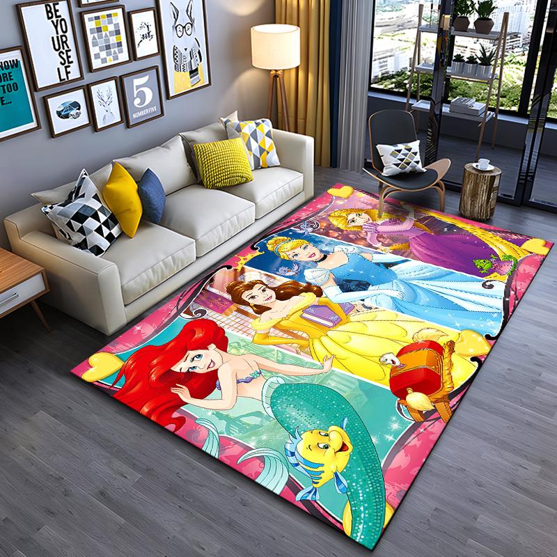 Beautiful Snow Princess Cartoon Carpets Bedroom Sofa Play Mats Rug Bedroom Decor Carpet Livingroom Rug Crawl Gift Rug Potdemiel