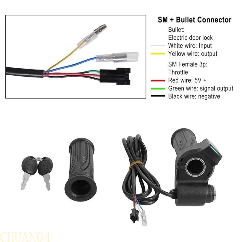 A1A2 Universals Electric Bike Handlebars Twist Throttle Speed Control Handle Replacement Throttle Handle with LED Display