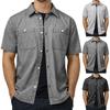 Herren Freizeit- und Mode-Button-Down-Hemd - Herren Gewaschenes Helles Business-Arbeitskleidung Kurzarmhemd