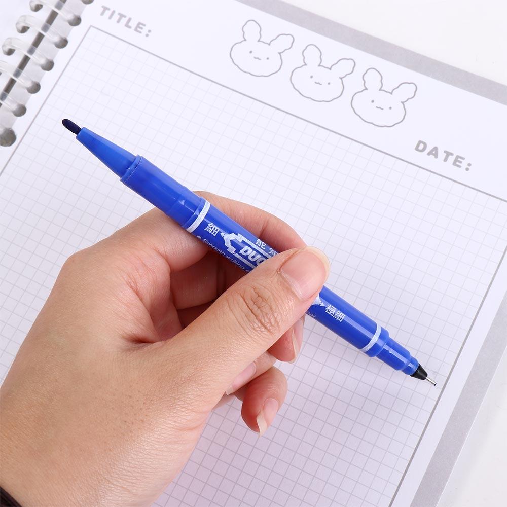 2Pcs/set Waterproof Tattoo Skin Marker Pen Black/Red/Blue Ink Dual-Tip Tattoo Makeup Pen Graffiti