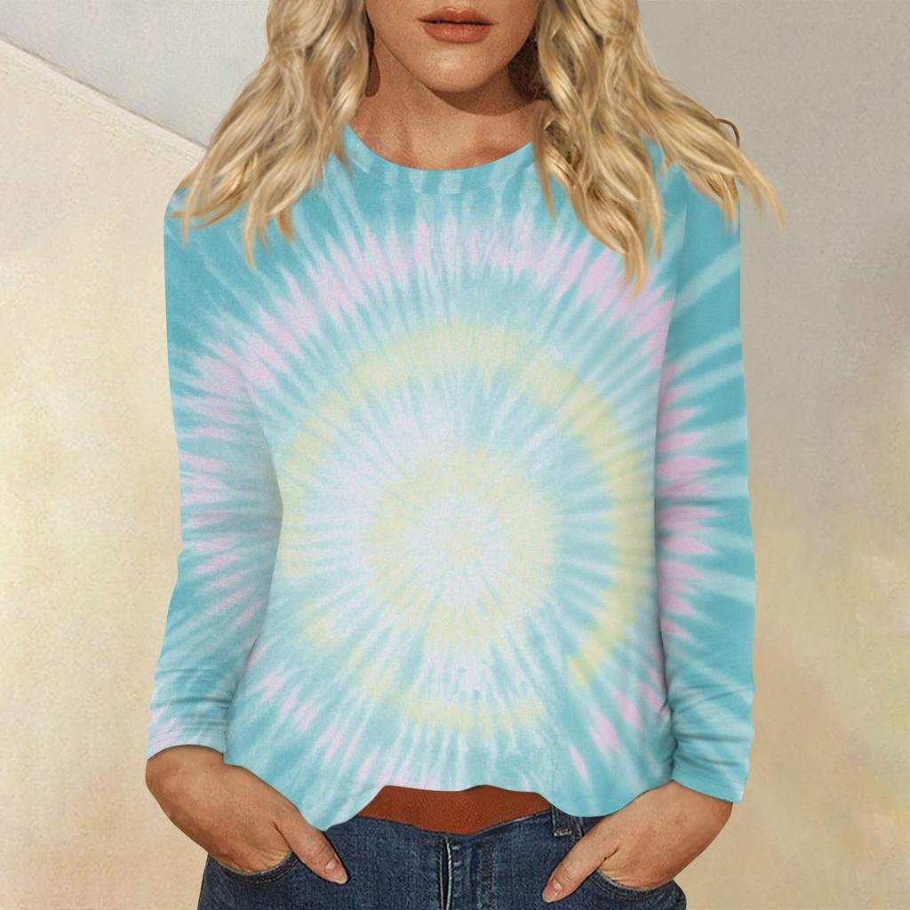 Women's Daily Casual Long-sleeved Printed O-neck Top