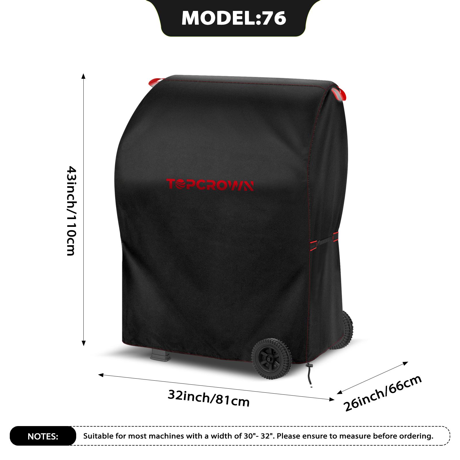

[Tc-420D Red Line Bbq Cover] Topcrown Outdoor Barbecue Grill Cover, Uv-Resistant 420D Oxford Cloth Material, Windproof Design with Adjustable Straps