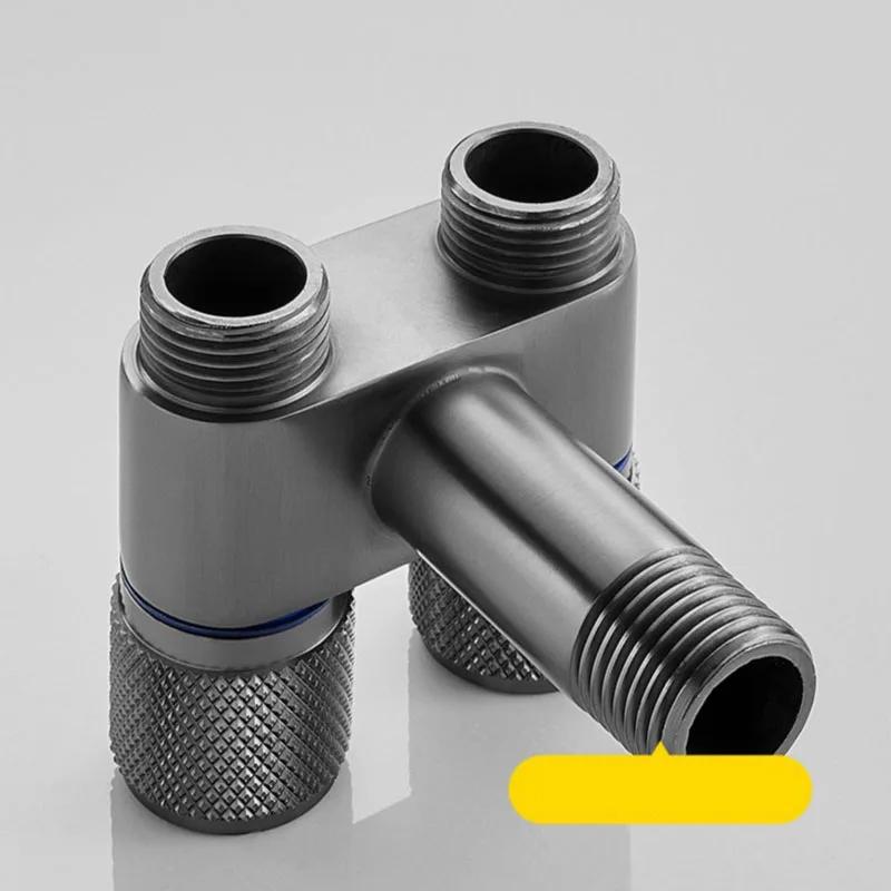 G1/2 Angle Valve Wall Mount Toilet Washing Machine Tap One In Two Out Water Cleaning Faucet Bathroom Toilet Accessories