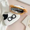 Niedliche Tier Stifttasche Kinder Plüsch Katze Hund Mäppchen Stofftier mit Brille Reißverschluss Schreibwarentasche für Schulkinder Mädchen und Jungen