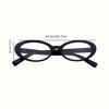 2pcs Oval Frame Women's Glasses Y2K Retro Narrow Shaped Glasses for Girls Solid Color Pos Flat Lenses Decorative Glasses