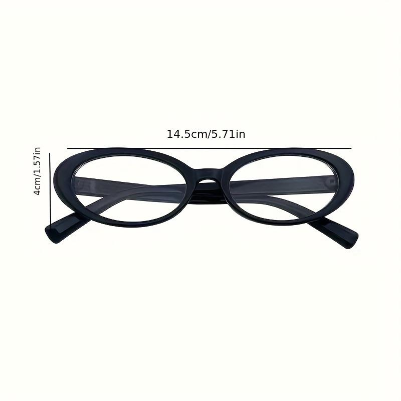 2pcs Oval Frame Women's Glasses Y2K Retro Narrow Shaped Glasses for Girls Solid Color Pos Flat Lenses Decorative Glasses