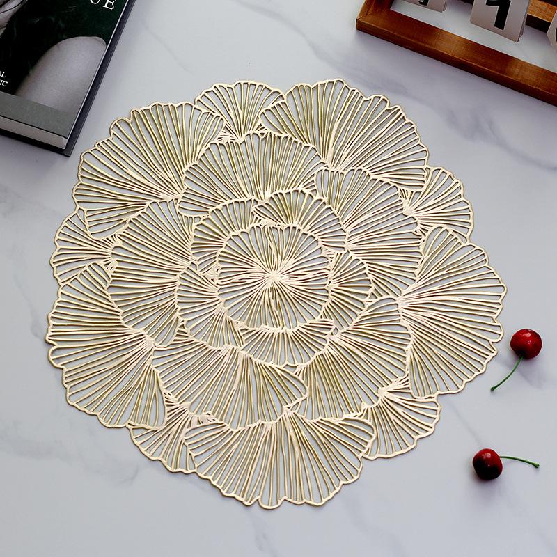 

38cm Flower Table Mat Heat Insulation Coffee Dish Coaster New Dining Pad Desktop Decoration золотий
