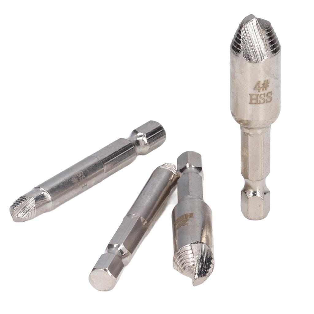 5PcsSet Screw Extractor High Speed Steel Nickel Plated Bolts Remover for Broken Screws