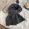 Korean Version Containing Wool Knitted Wool Solid Color Scarf for Women in Winter Thickened and Warm Versatile High End Cold Proof Scarf Trendy