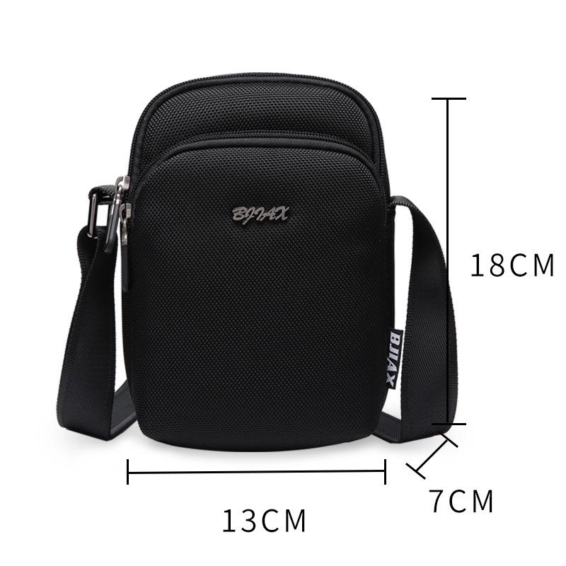 

Summer Men S Bag Waterproof Oxford Cloth Small Shoulder Bag Men S Bag Casual Trendy Canvas Bag чорний