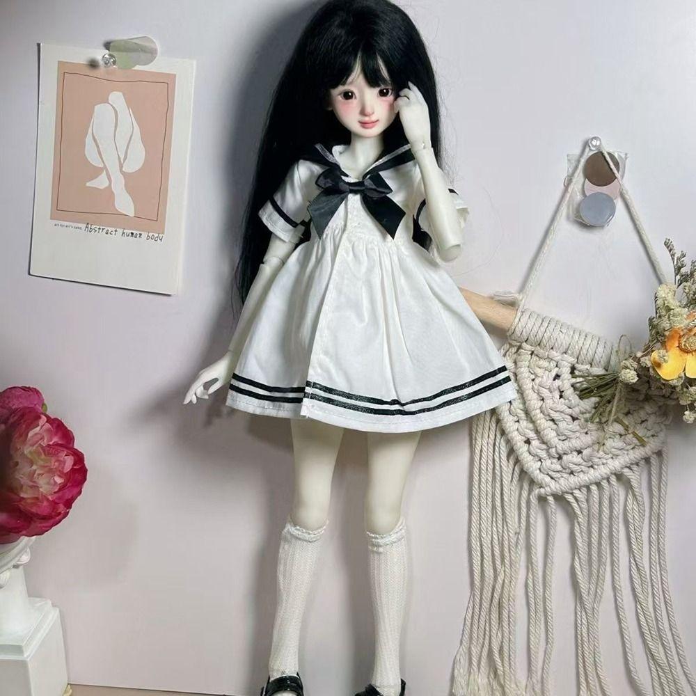 Costum de Marinar pentru Păpușă Făcut Manual, Rochie de Colegiu pentru Păpușă de Modă pentru Păpuși BJD de 1/4 1/6 30/45cm