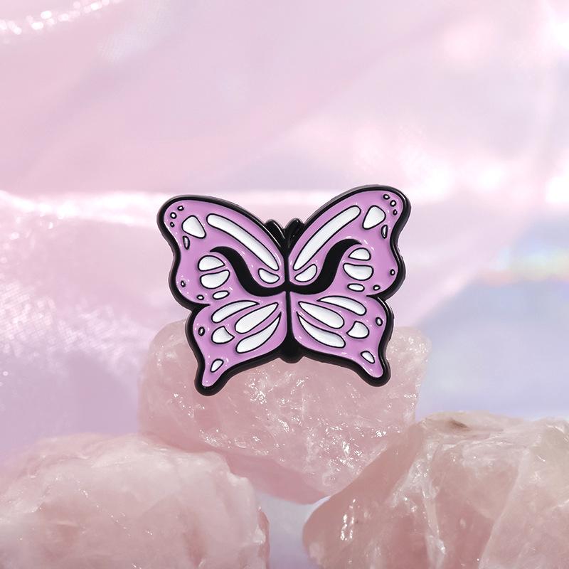 And Whimsical Fun Pink Cartoon Butterfly Brooch Trendy Alloy Pin Unique Gift Idea