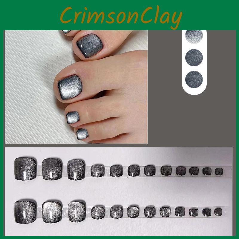 Unique Black Cat Eye Gem Toe Nail Art Stickers Starry Sky Print