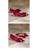 2023 Bridal High Heels: Pointed Toe Xiu He Suit, Comfortable for Pregnant Women, Chinese Wedding Shoes