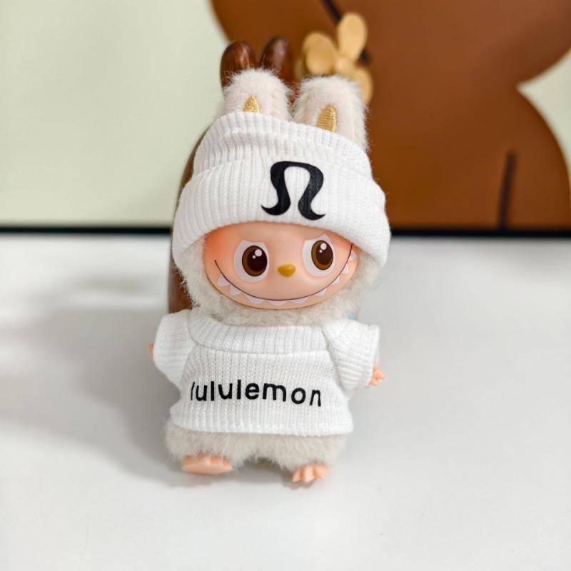 For the Four generations of 10CM keychain mini cloth clothes LULU sports stretch shirt set pendant LABUBU