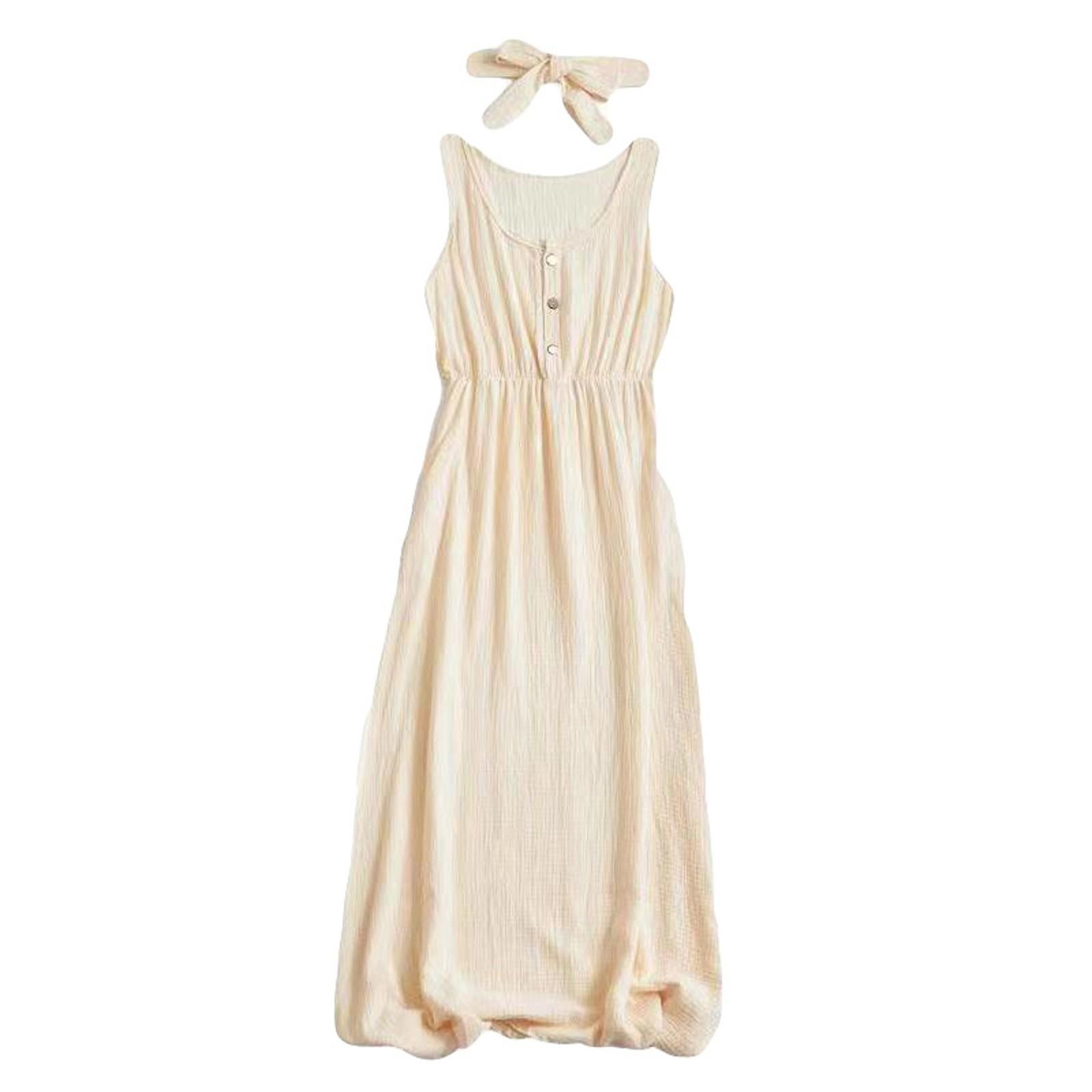 

(SU)Летняя мама и я sleeveless Ромпер Макси Платья »Headband Семьи Соответствие Набор