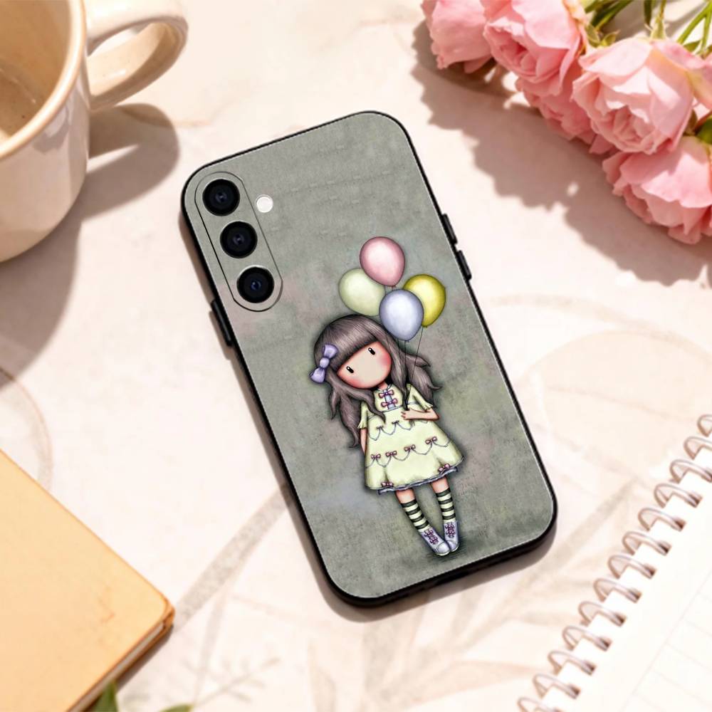 L-Lovely S-Santoro G-Gorjuss Series Phone Case For Samsung Galaxy A73,A72,A71,A70,A53,A52,A51,Others Soft Black Shell