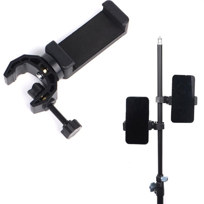 360 Swivels Phone Holder For Camera Flash Mounts Tripod Phone Mount Brackets Expansion Clamp Phone Clip Holder