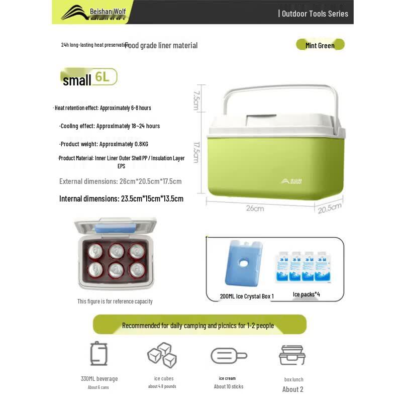 Beishanlang Portable Cooler Box 6L
