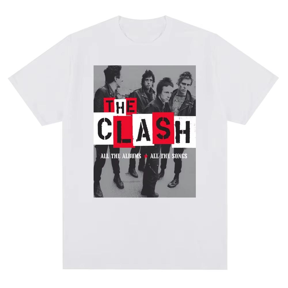 New Crew Neck The Clash London Calling Vintage Design Print Graphic T Shirt Men Music Rock Band Cotton Tees Unisex Clothing Top
